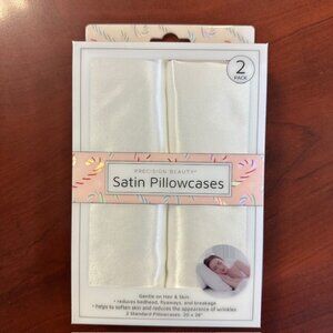 Precision Beauty Satin Pillow Cases (Set of two) White NEW in Box